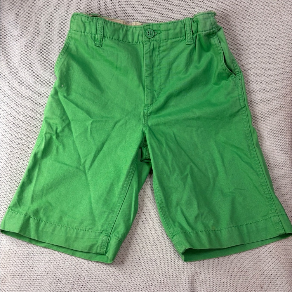 GAP Kids Chino Shorts, Bright Green Flat Front